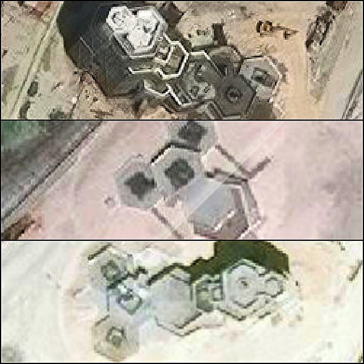 6角形の構造物の衛星画像