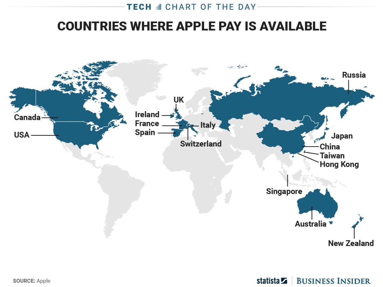 Apple Payが使用可能な国