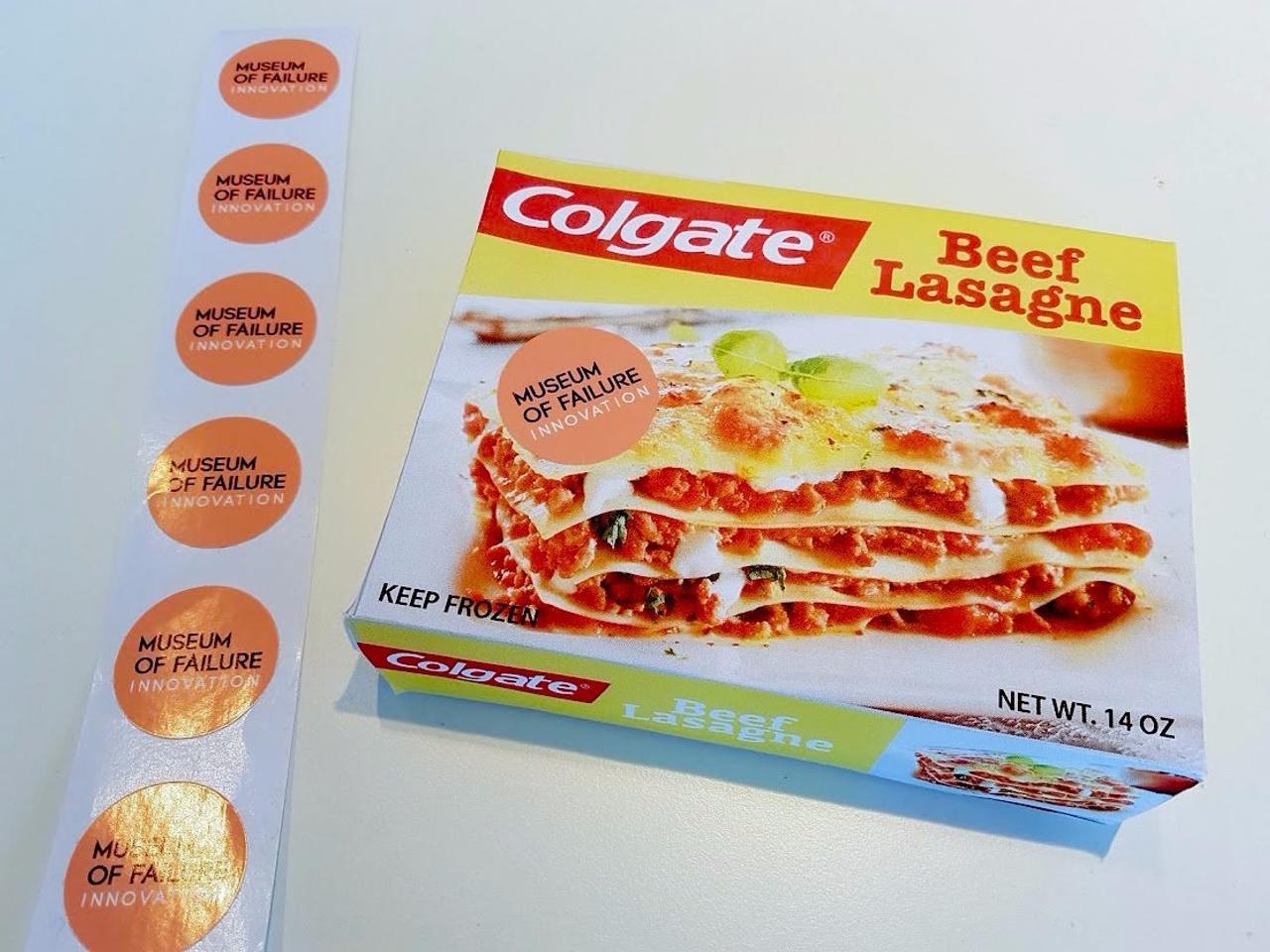 オーラルケア用品大手Colgateが1980年代に製造していたビーフラザニアのパッケージ