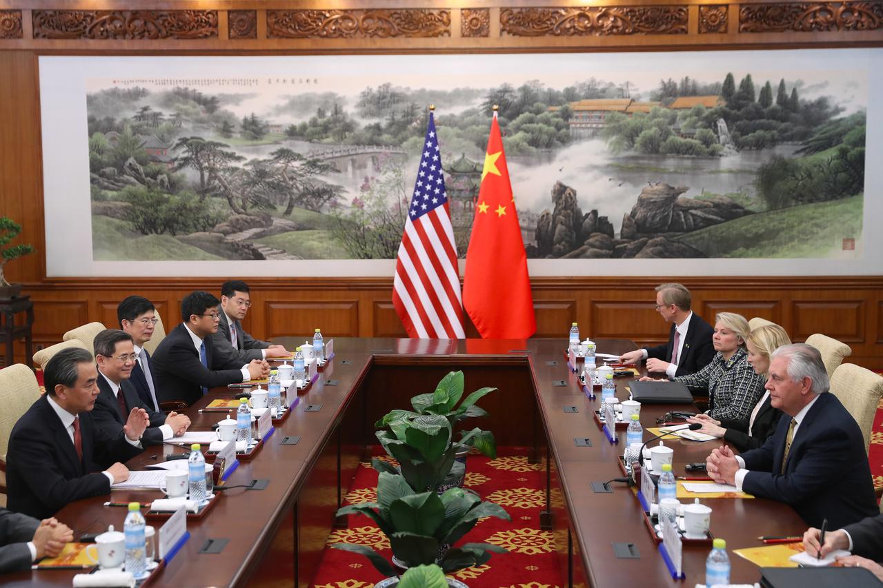 米国と中国のミーティング