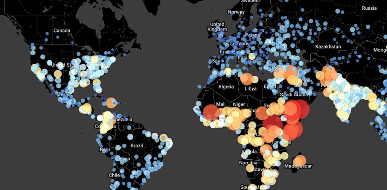 世界地図上のバミューダの位置