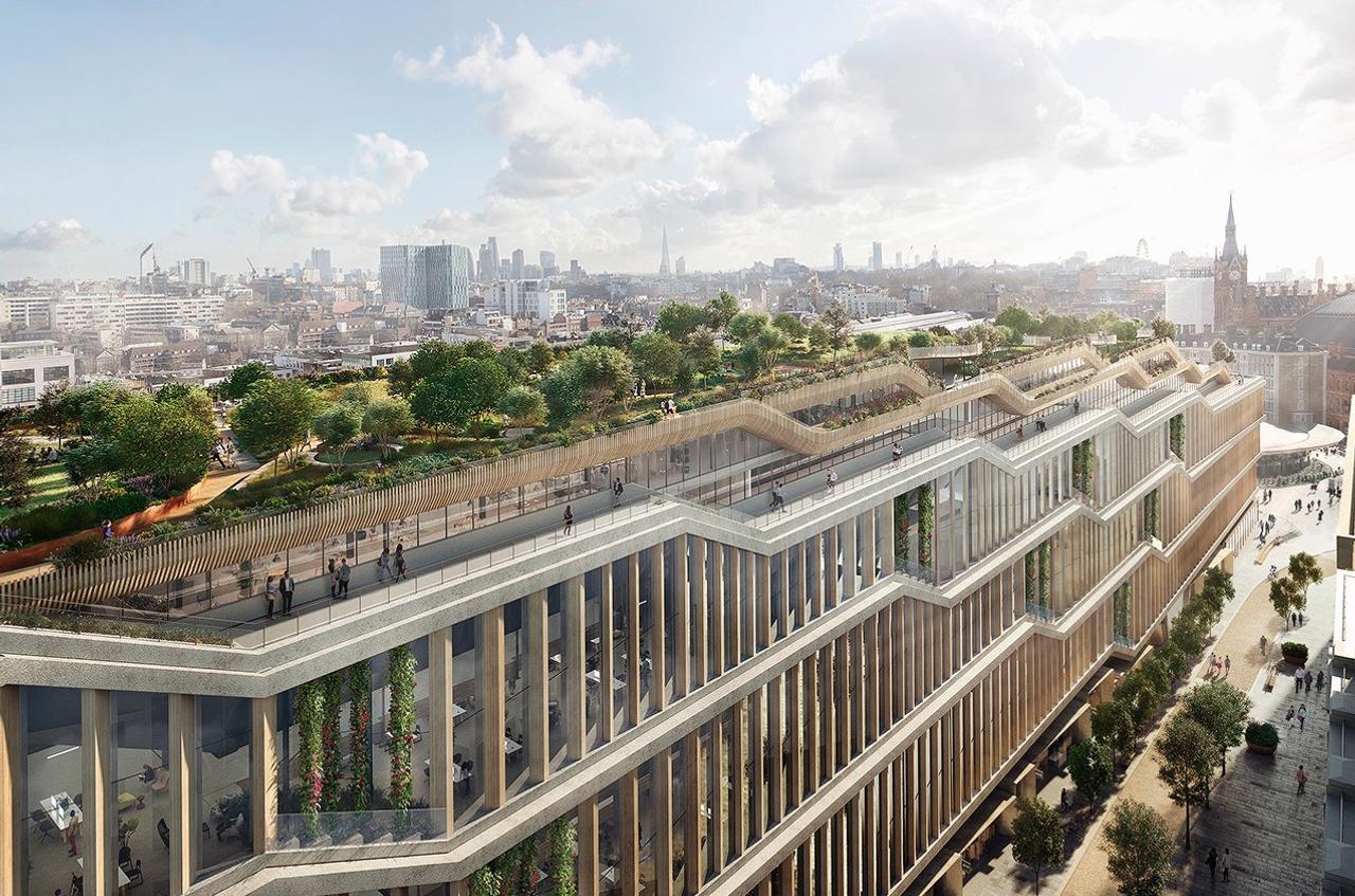 グーグルの新ロンドン本社の完成予想図。横長な形状から｢ランドスクレイパー｣と呼ばれる。