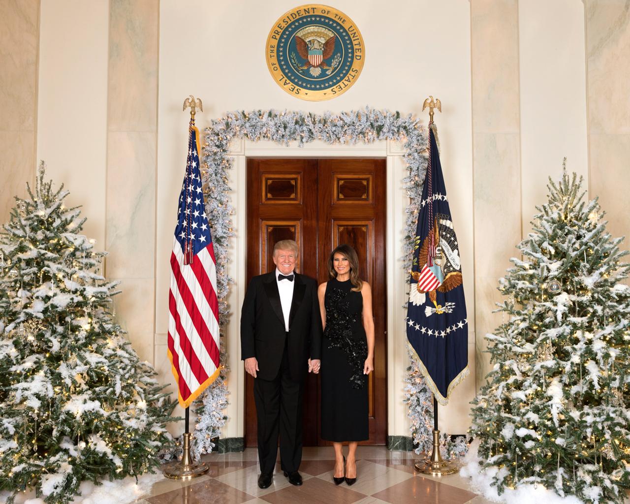 トランプ大統領の2017年クリスマスの公式ポートレート。