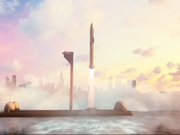 スペースXの｢ビッグ・ファルコン・ロケット｣の予想図。