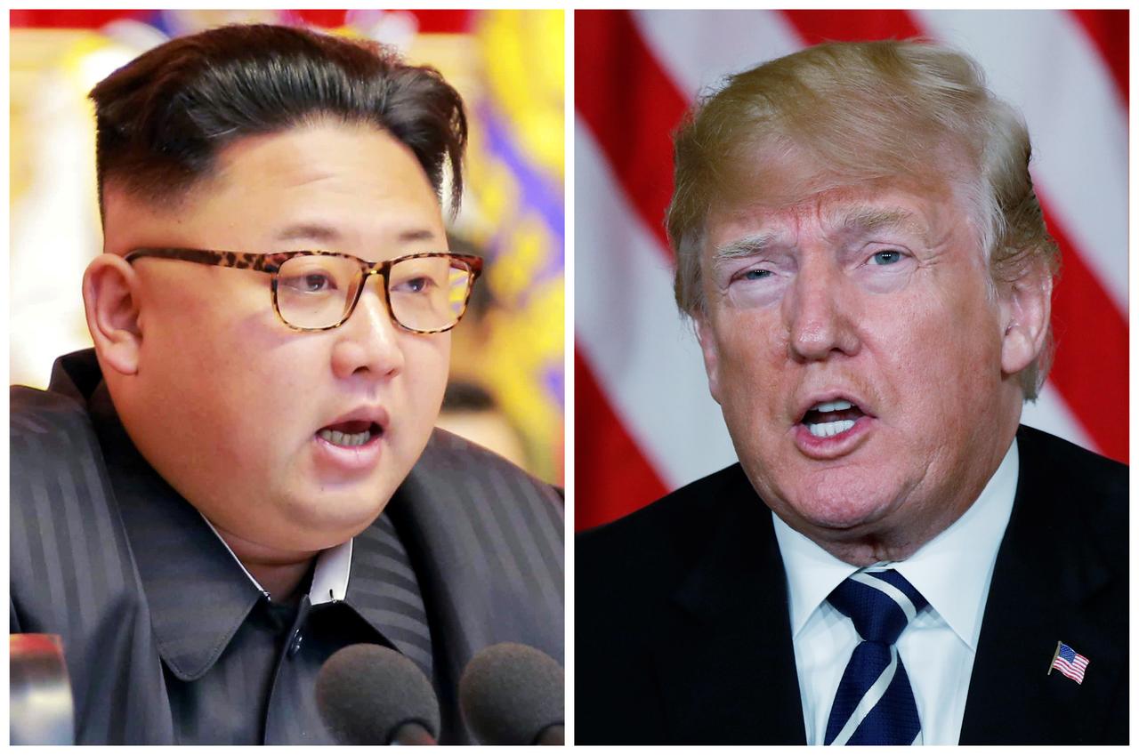 北朝鮮の金正恩委員長（左）とアメリカのトランプ大統領（右）