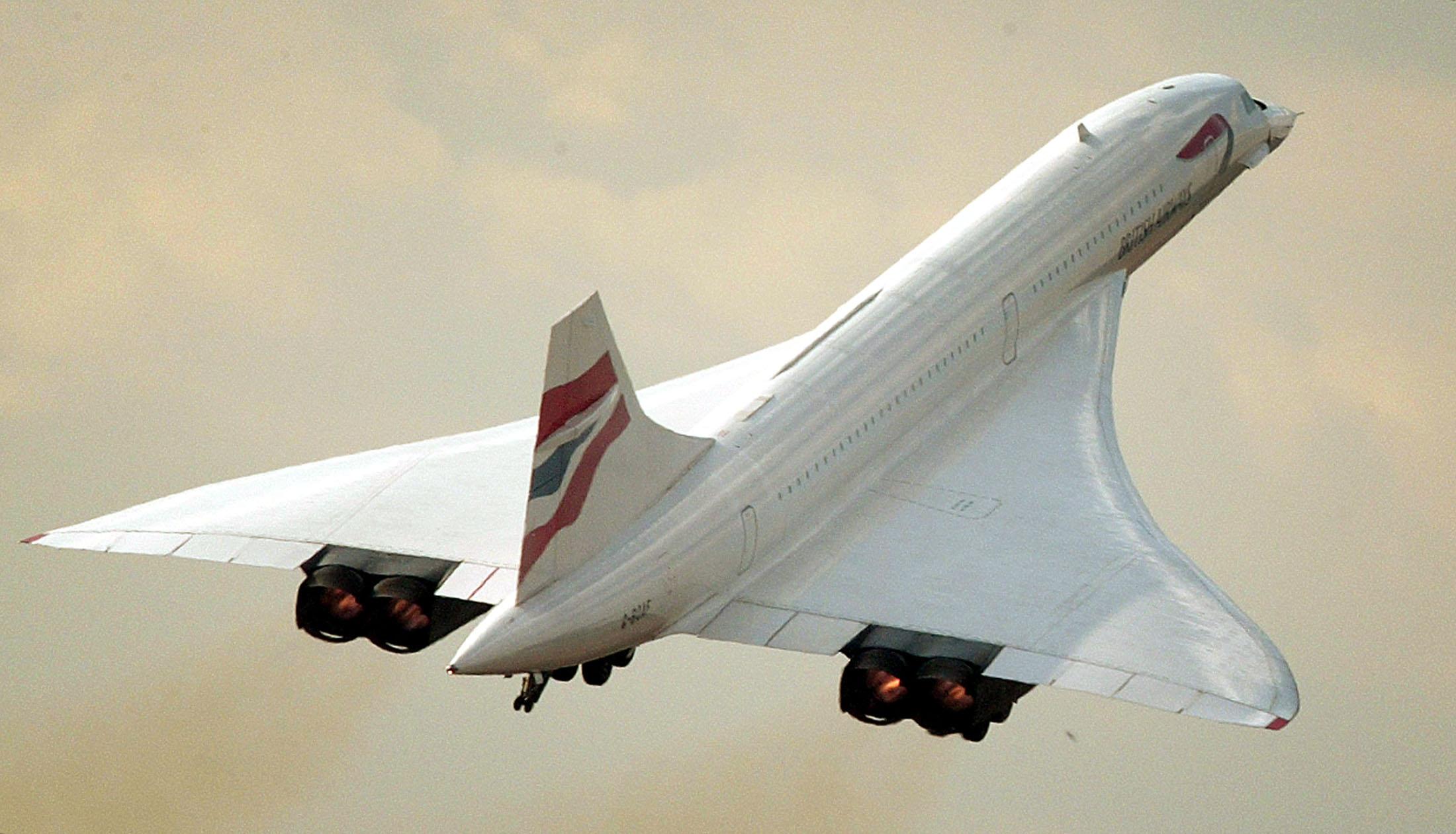 超音速旅客機 コンコルド 垂直尾翼 タグ オブジェ 英国航空 六角形 