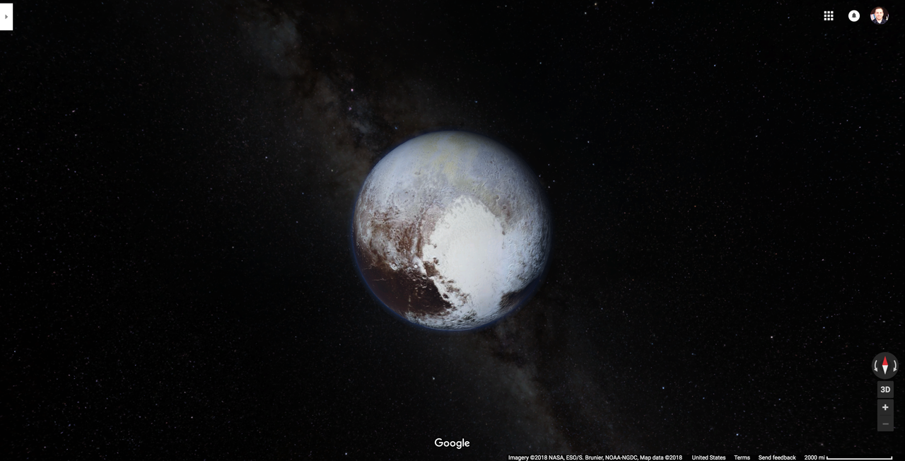 Google マップで見た冥王星
