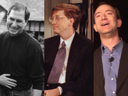 左から、スティーブ・ジョブズ、ビル・ゲイツ、ジェフ・ベゾス。