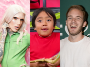 左からJeffree Star、Ryan ToysReview、PewDiePie。