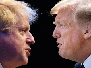 イギリスのボリス・ジョンソン首相（左）とアメリカのドナルド・トランプ大統領。