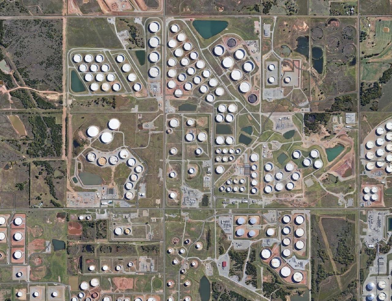 クッシング 原油 オクラホマ州 衛星画像