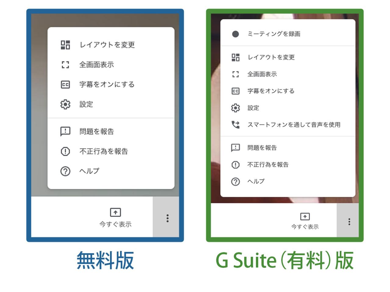G Suite版との違い