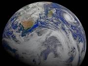 アフリカ大陸南部とその周辺の海域をとらえた合成画像。NASAとアメリカ海洋大気庁（NOAA）の地球観測衛星スオミNPPが、2015年4月9日に地球の軌道を6周する間に撮影した画像が用いられた。