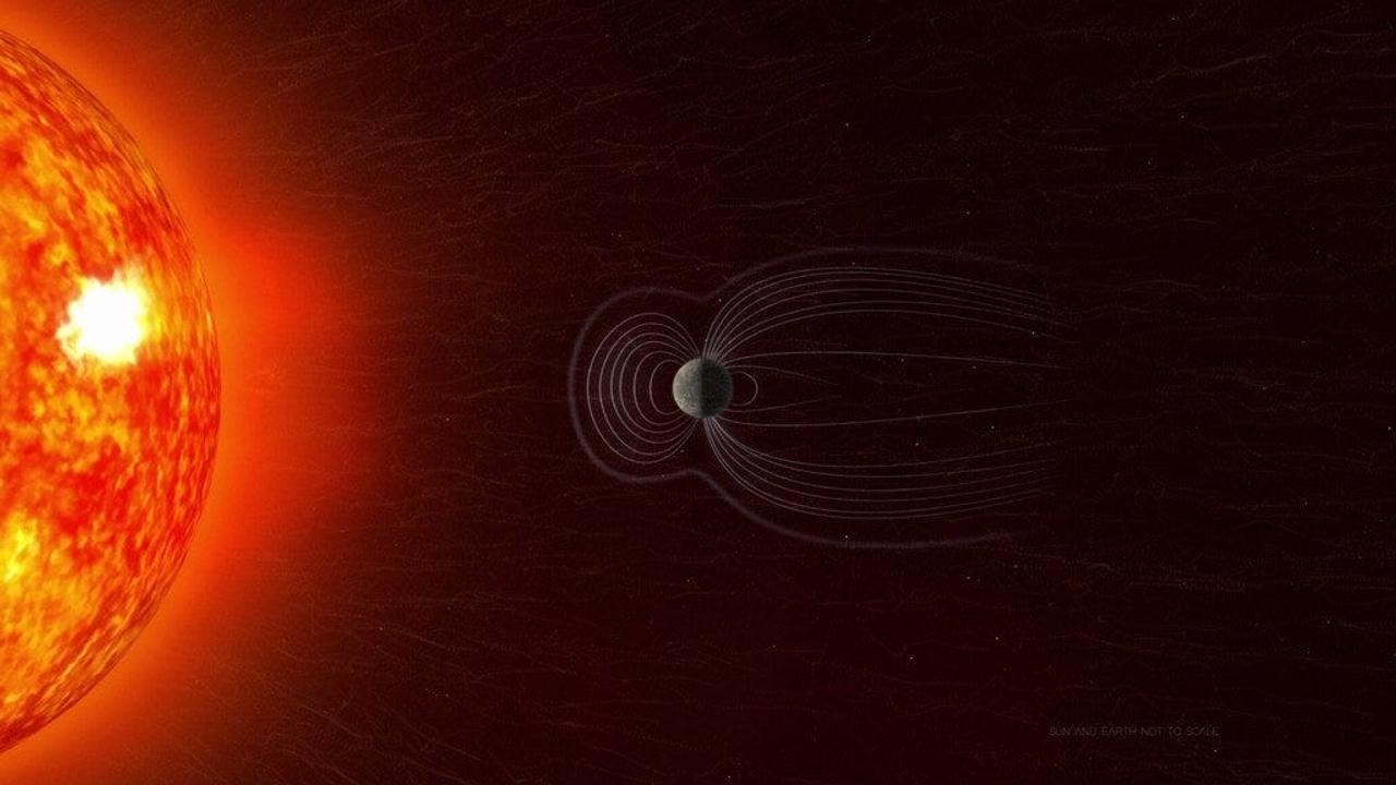地球の磁場は、有害な太陽放射から地球を守っている。