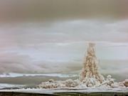 1961年10月、ツァーリ・ボンバが爆発した後に煙と埃の雲が立ち上る。