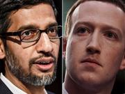 グーグルのサンダー・ピチャイCEOとフェイスブックのマーク・ザッカーバーグCEO。