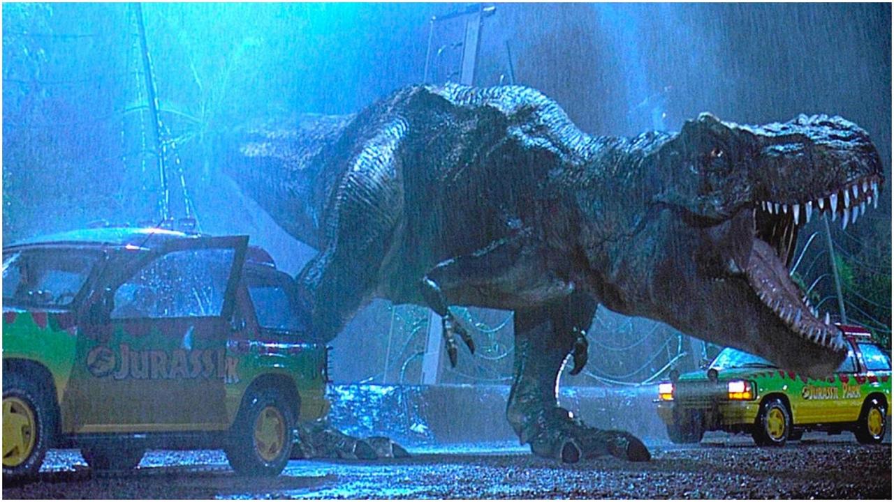 1993年公開の映画『ジュラシック・パーク』で描かれたティラノサウルス。