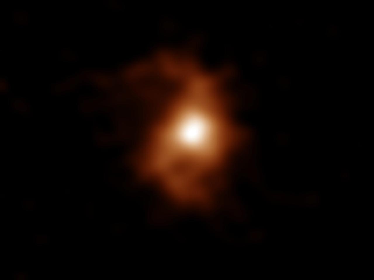 アルマ望遠鏡が捉えた124億年前に形成された銀河BRI 1335-0417。