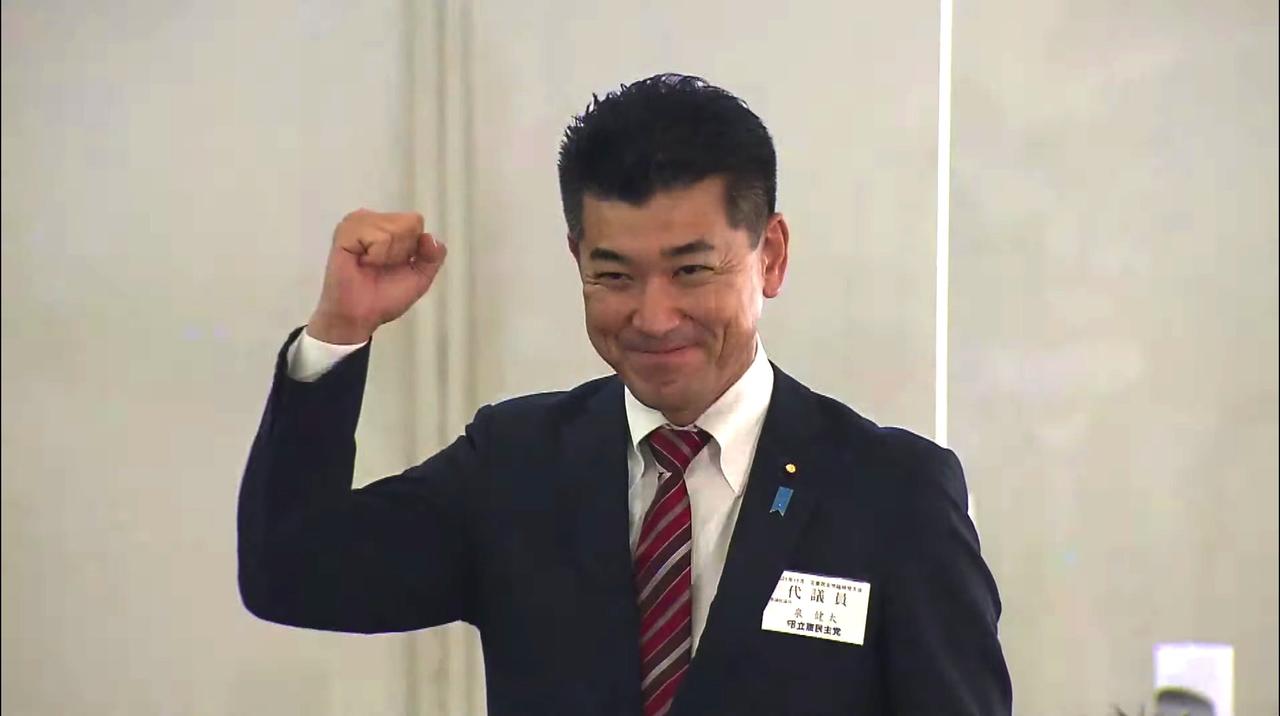 立憲民主党の新代表に選ばれた泉健太氏。