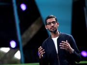 Google CEO Sundar Pichai speaking during a Google event in California in 2016.