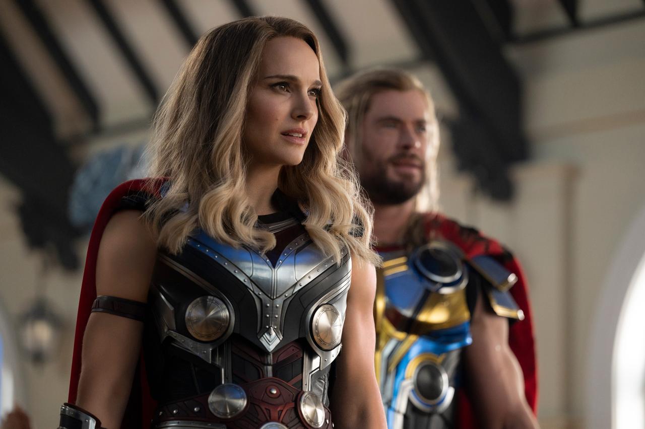 Natalie Portman and Chris Hemsworth in "Thor: Love and Thunder."