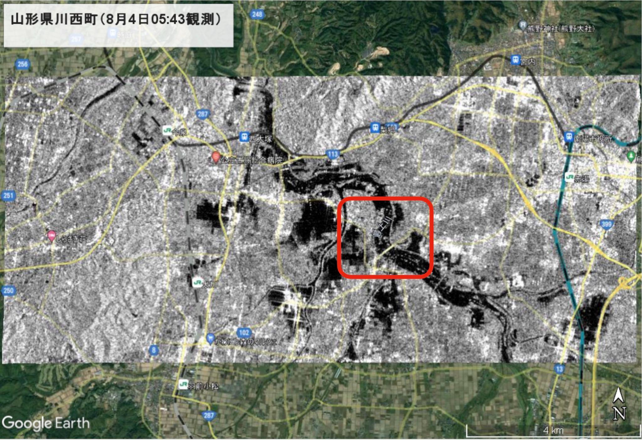 レーダー衛星が捉えた、山形県の記録的大雨の現状…新潟・北陸でも