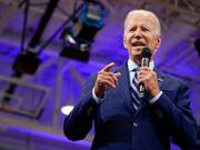 8月30日、ペンシルベニア州ウィルクスバレーで講演するジョー・バイデン大統領。