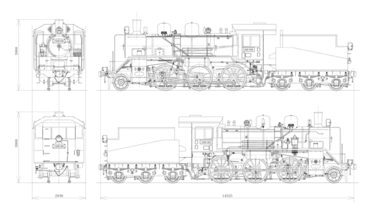 C56・C12形機関車明細図 鉄道史資料保存会 難あり注意 鉄道史資料保存