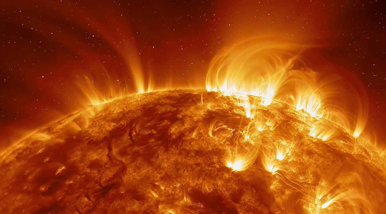 太陽の主成分は水素。核融合反応によってヘリウムやさらに重たい元素が生まれている。