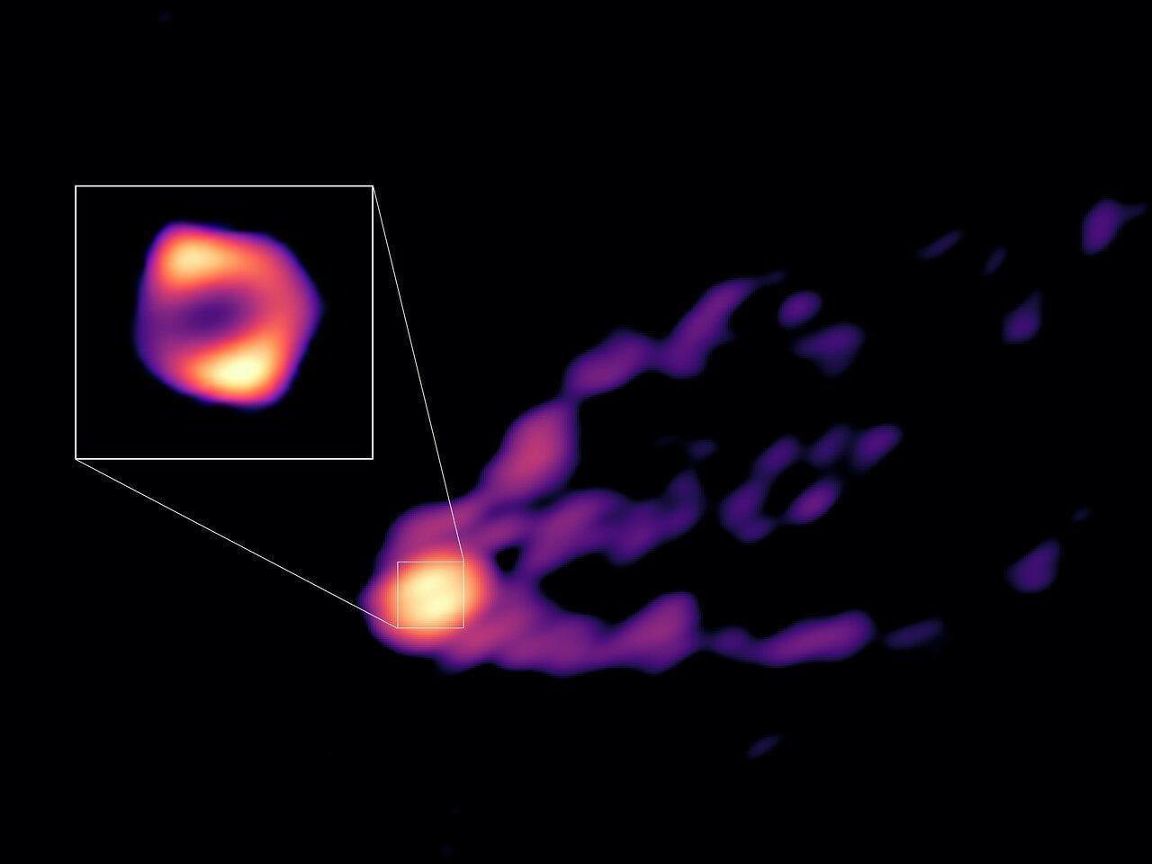 超大質量ブラックホールとそれが発するプラズマジェットを同時に撮影