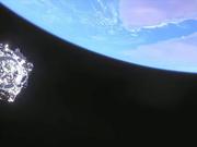 2021年12月25日、ロケットの最終ステージから切り離され、宇宙を漂っていくジェームズ・ウェッブ宇宙望遠鏡。これはこの望遠鏡が間近で撮影された最後の画像となった。