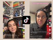 BookTok creators @emilymiahreads and @cultofbooks discuss romance books and "tropes" in TikTok videos.