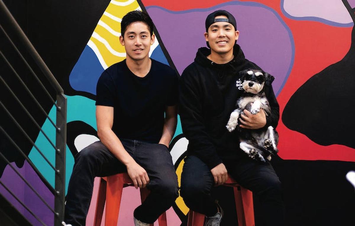 Poparazzi co-founders Austen and Alex Ma seated beside each other