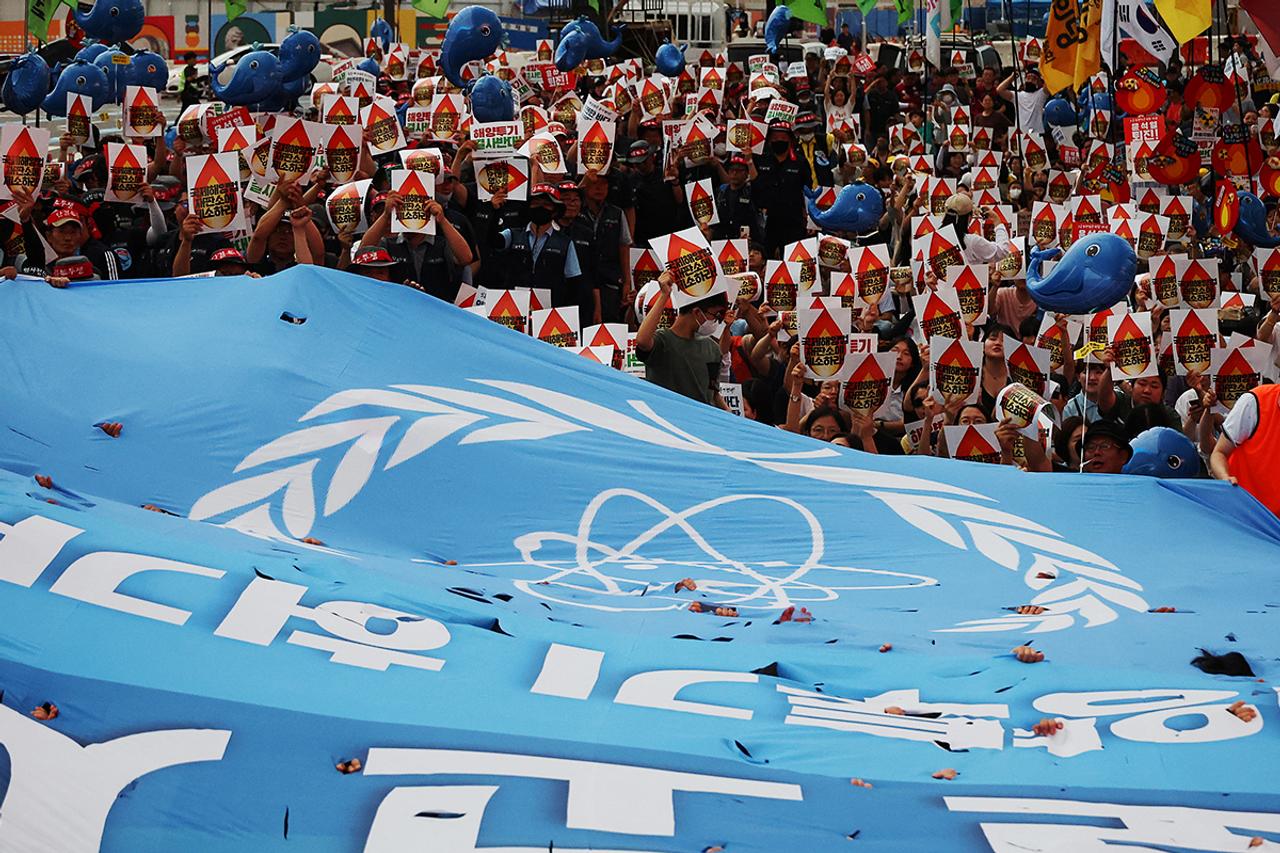 韓国 海洋放出 抗議デモ