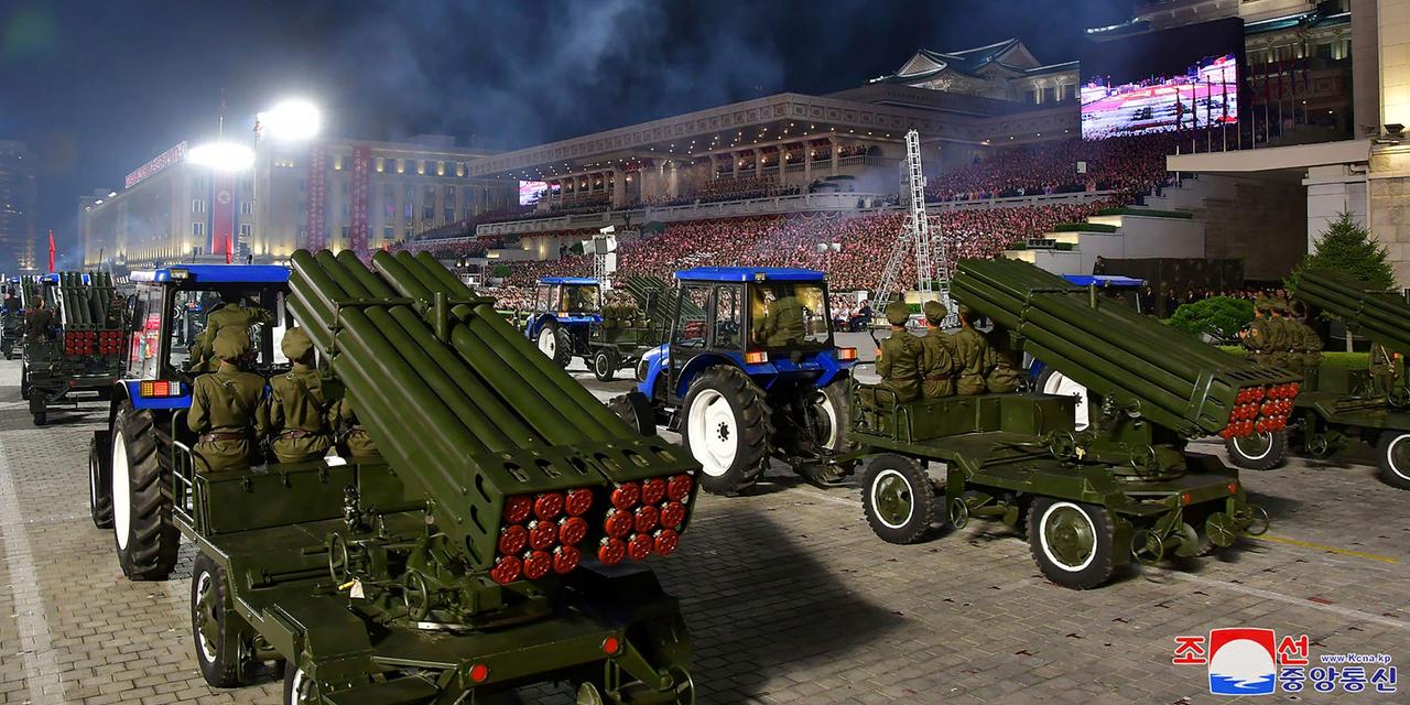 平壌の金日成広場で行われた建国75周年を記念する準軍事パレードの様子。北朝鮮政府が2023年9月9日に公表。