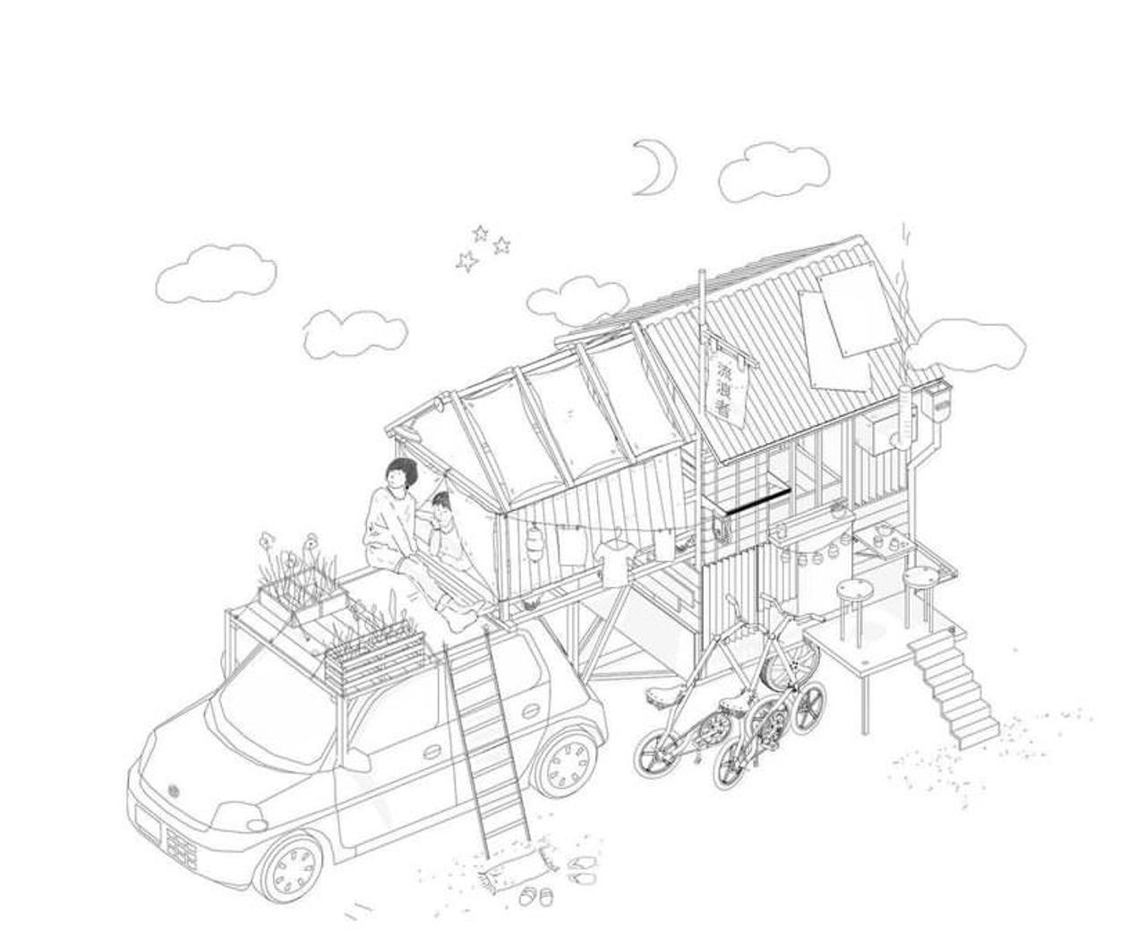 カリーナさんが描いていた“持ち運べる部屋”のようなイラスト。