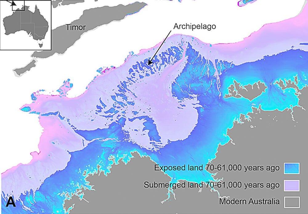 1万8000年前に水没したオーストラリア付近の列島には50万人が暮らし