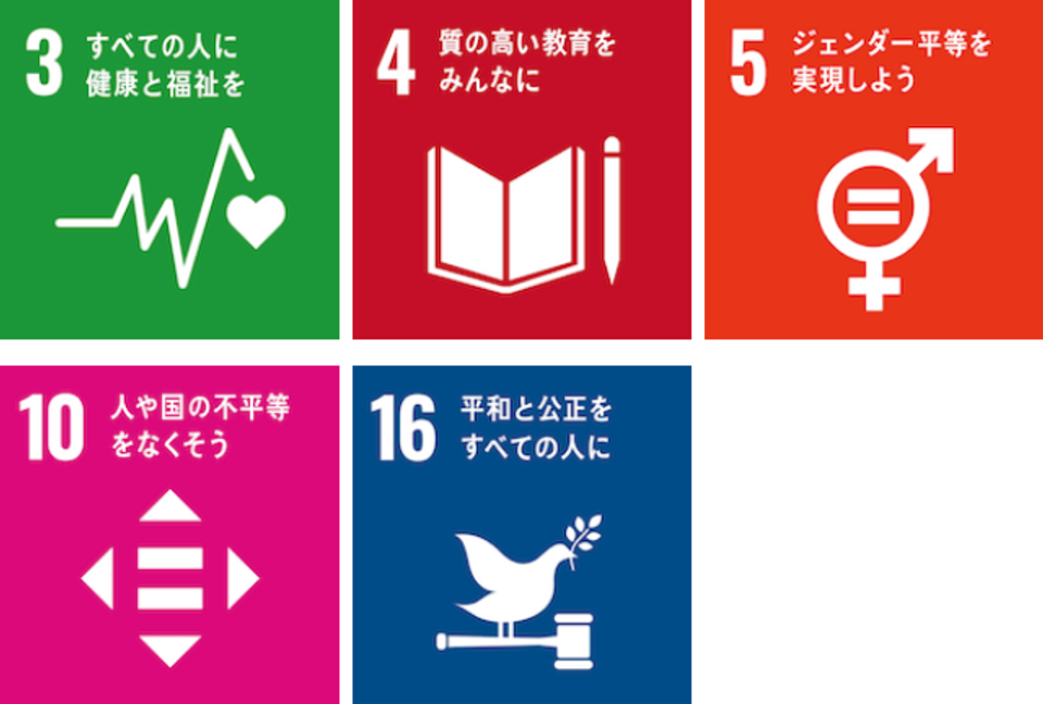 SDGs3,4,5,10,16