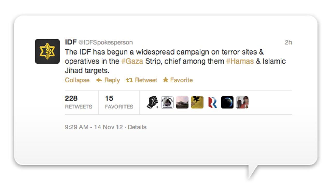 ソーシャルで世界平和どころか...イスラエル軍がツイッターで宣戦布告＆戦況ライブ更新、ハマスも応戦（動画あり）