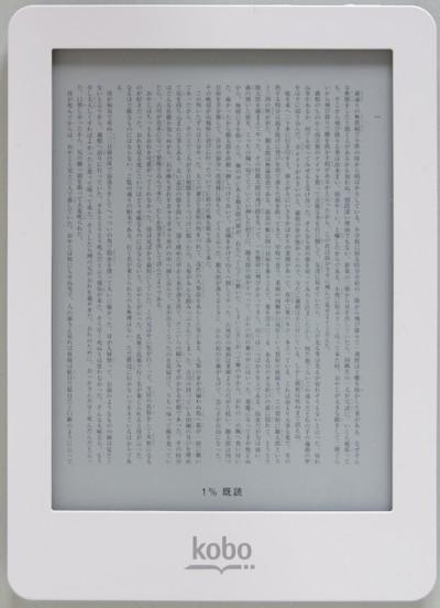 見た感じほぼ紙じゃん。E Inkとフロントライト搭載のkobo gloは読み