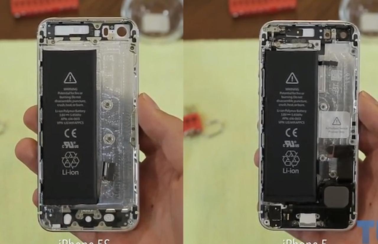 iPhone 5Sはバッテリー容量が増えそう！ iPhone 5の内部構造との比較動画が登場（動画あり）