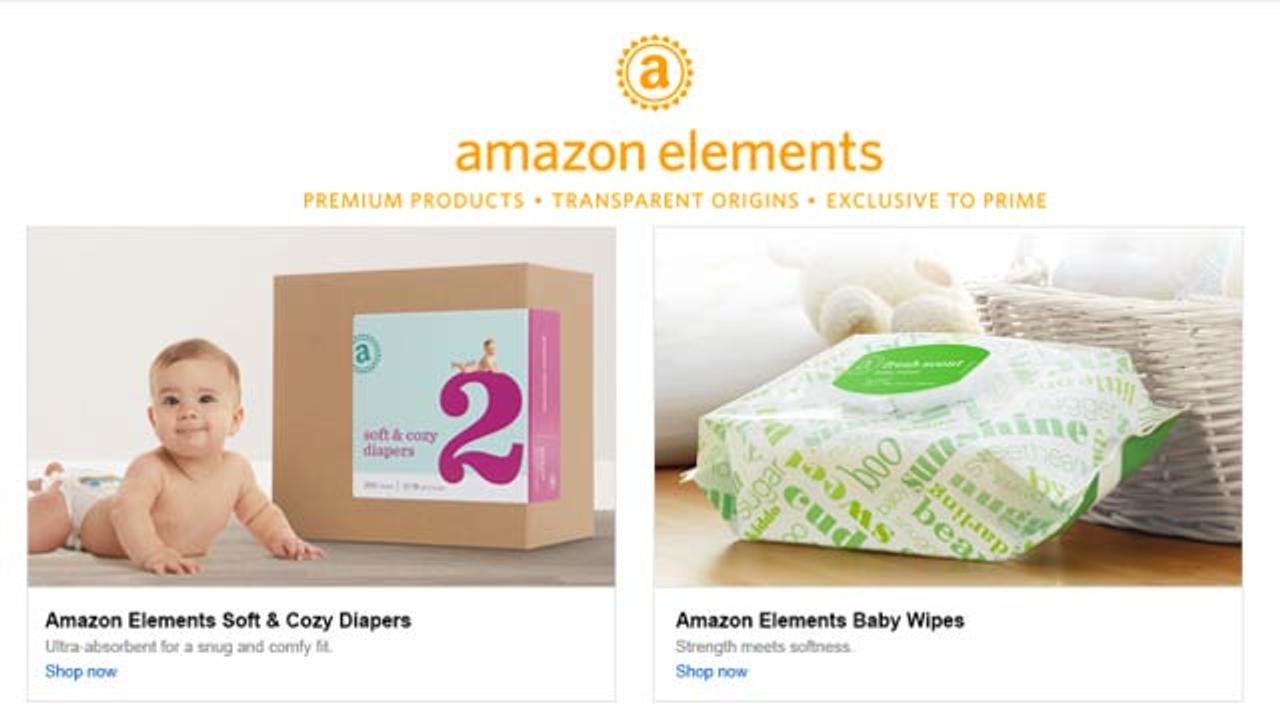 アマゾンに独自商品新ラインナップ｢Amazon Elements｣、まずはオムツを販売