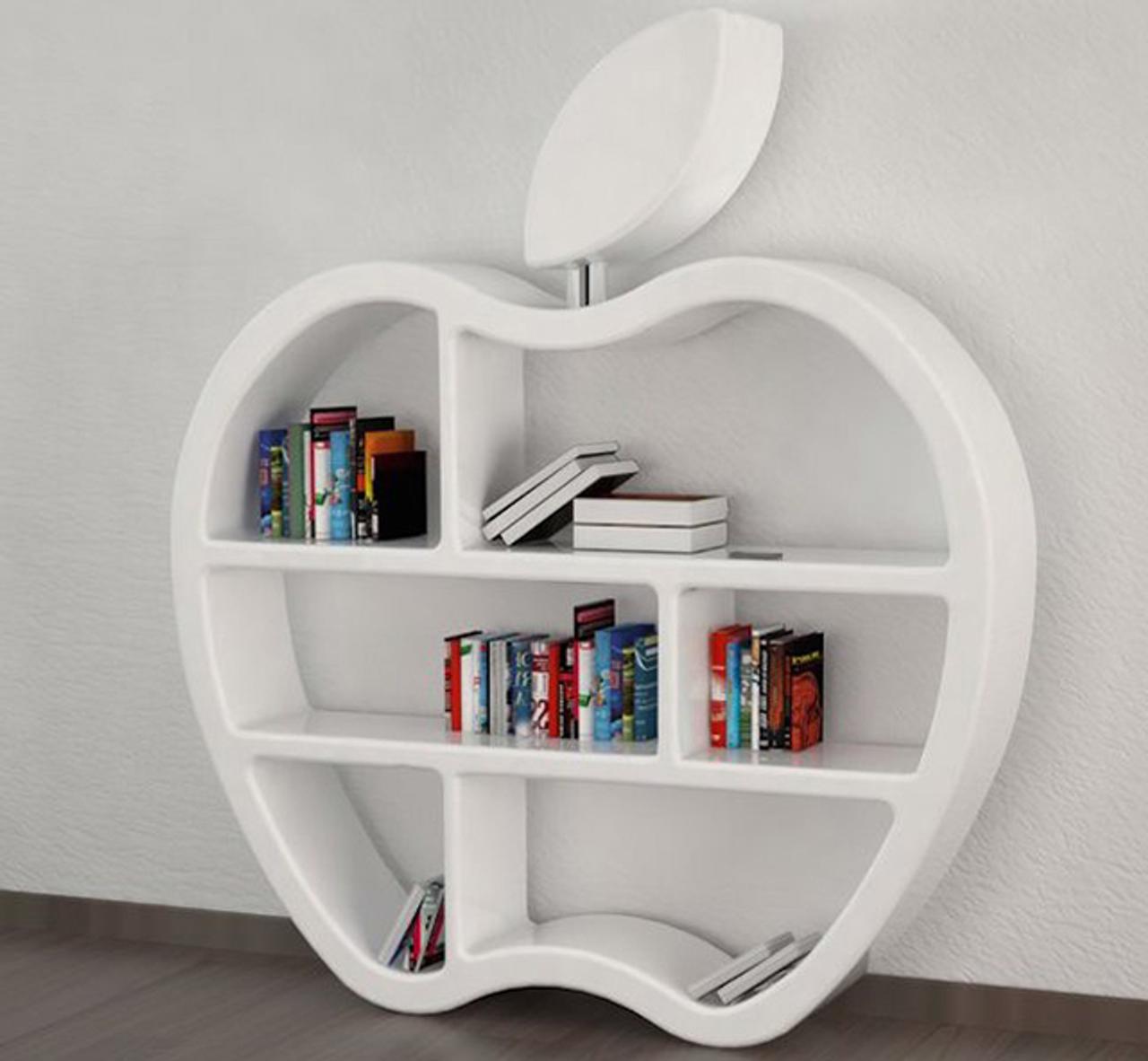 アップル大好きな人なら欲しくなるアップルロゴの本棚