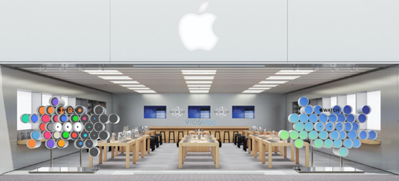 もうすぐお店もApple Watch仕様。ウィンドウディスプレイはあの特徴的なホーム画面