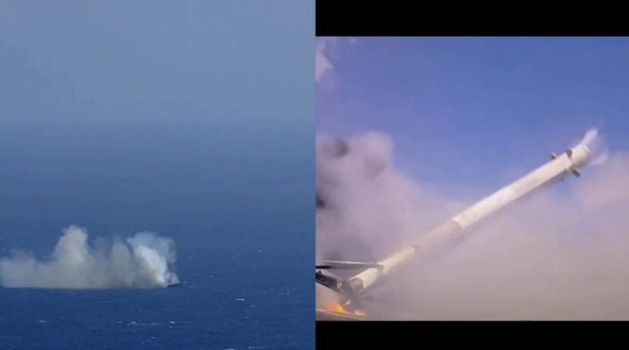 SpaceXのロケット着地失敗の決定的瞬間、ドローン船甲板から捉えた動画がリーク