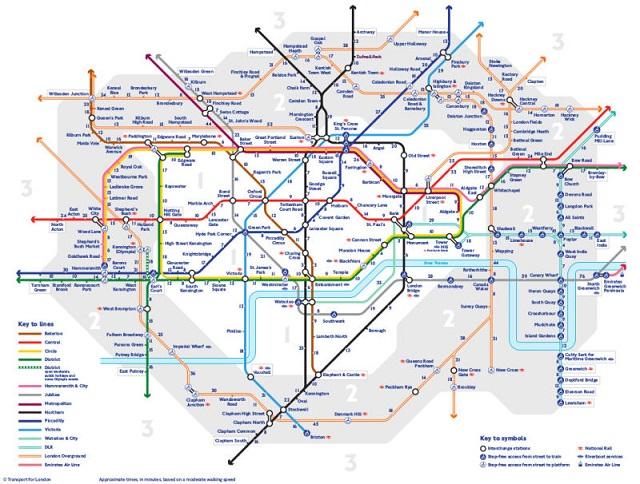 東京にも欲しい！ ロンドンの新地下鉄マップは、駅間の｢徒歩何分｣が