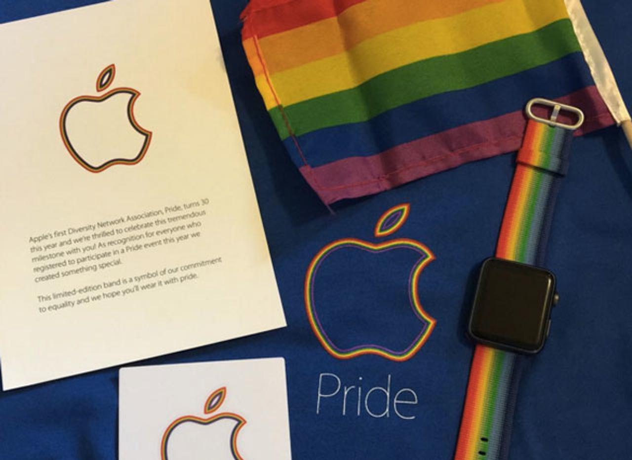 祝LGBTパレード、Appleからレインボーカラーの限定Apple Watchバンドを社員にプレゼント