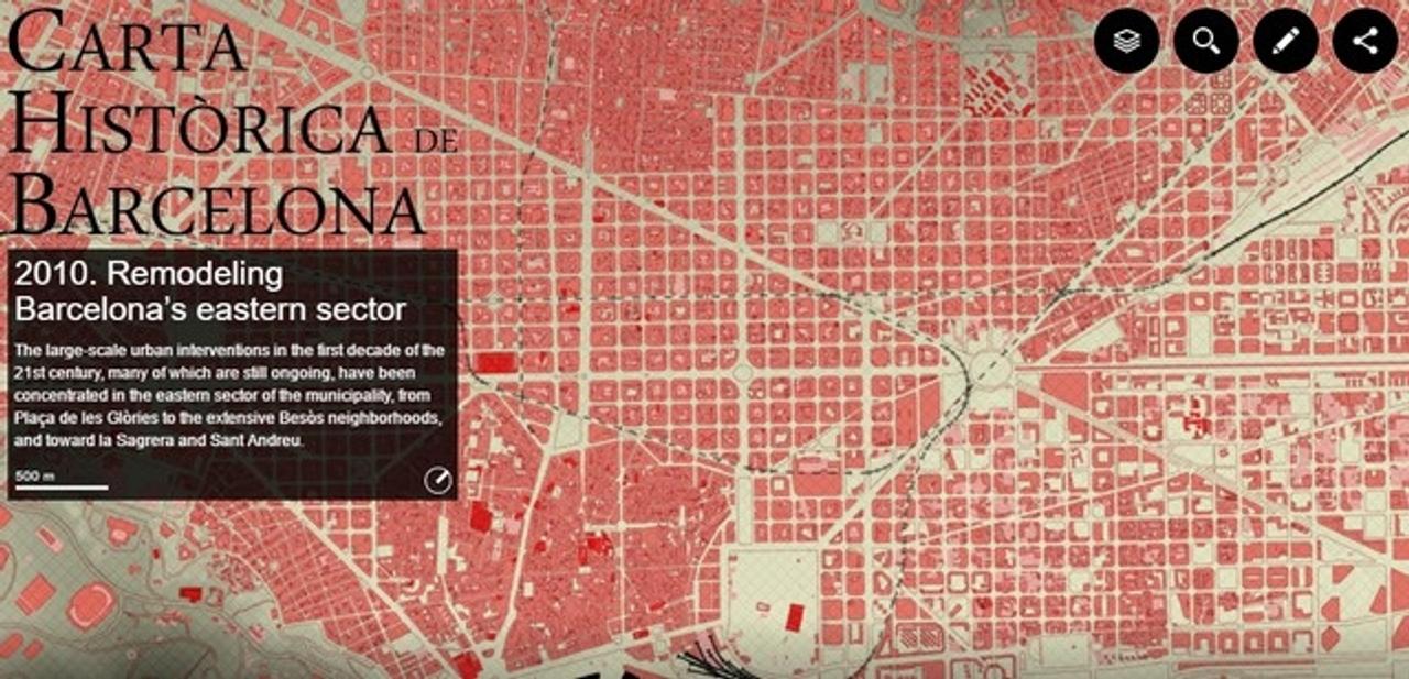歴史の勉強にも。バルセロナの成り立ちがわかる、インタラクティブマップ