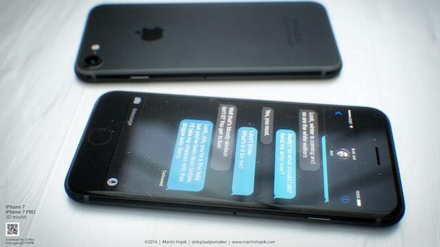 iPhone 7のスペースブラックコンセプト。締まった黒が美しい