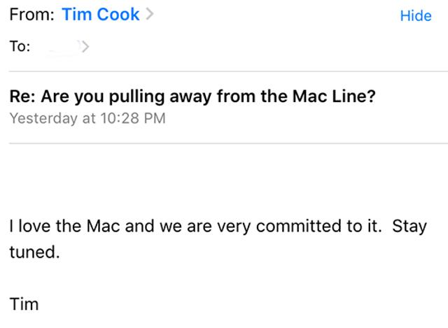 ティム・クックからのメール